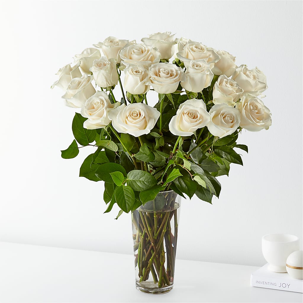 Long Stem White Rose Bouquet – Flower Parade, Mississauga ON