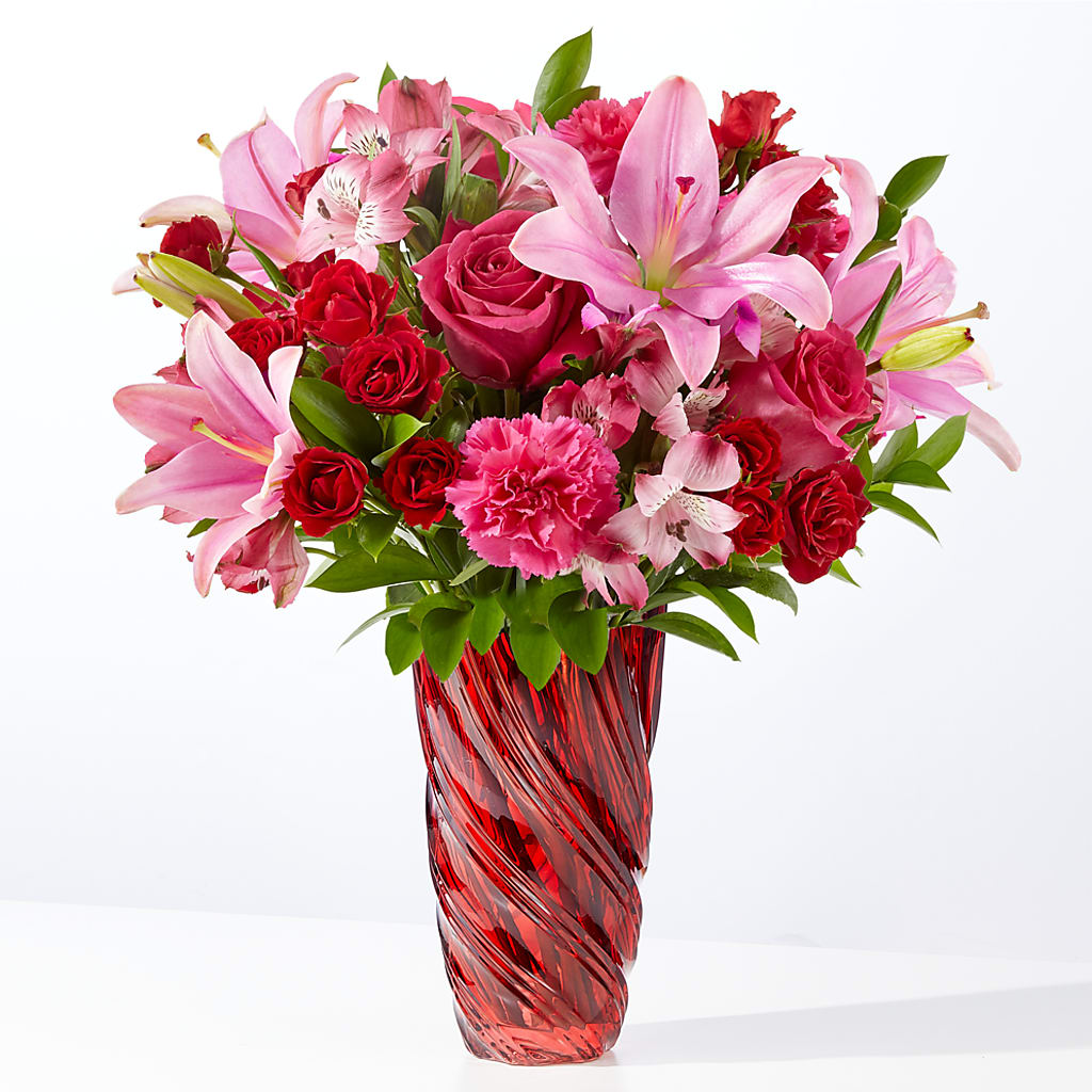In Love Bouquet with Luxe Swirl Vase – Flower Parade, Mississauga ON