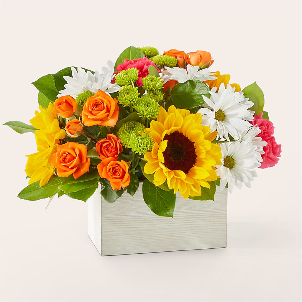 Sun-drenched Blooms Box Bouquet – Flower Parade, Mississauga ON