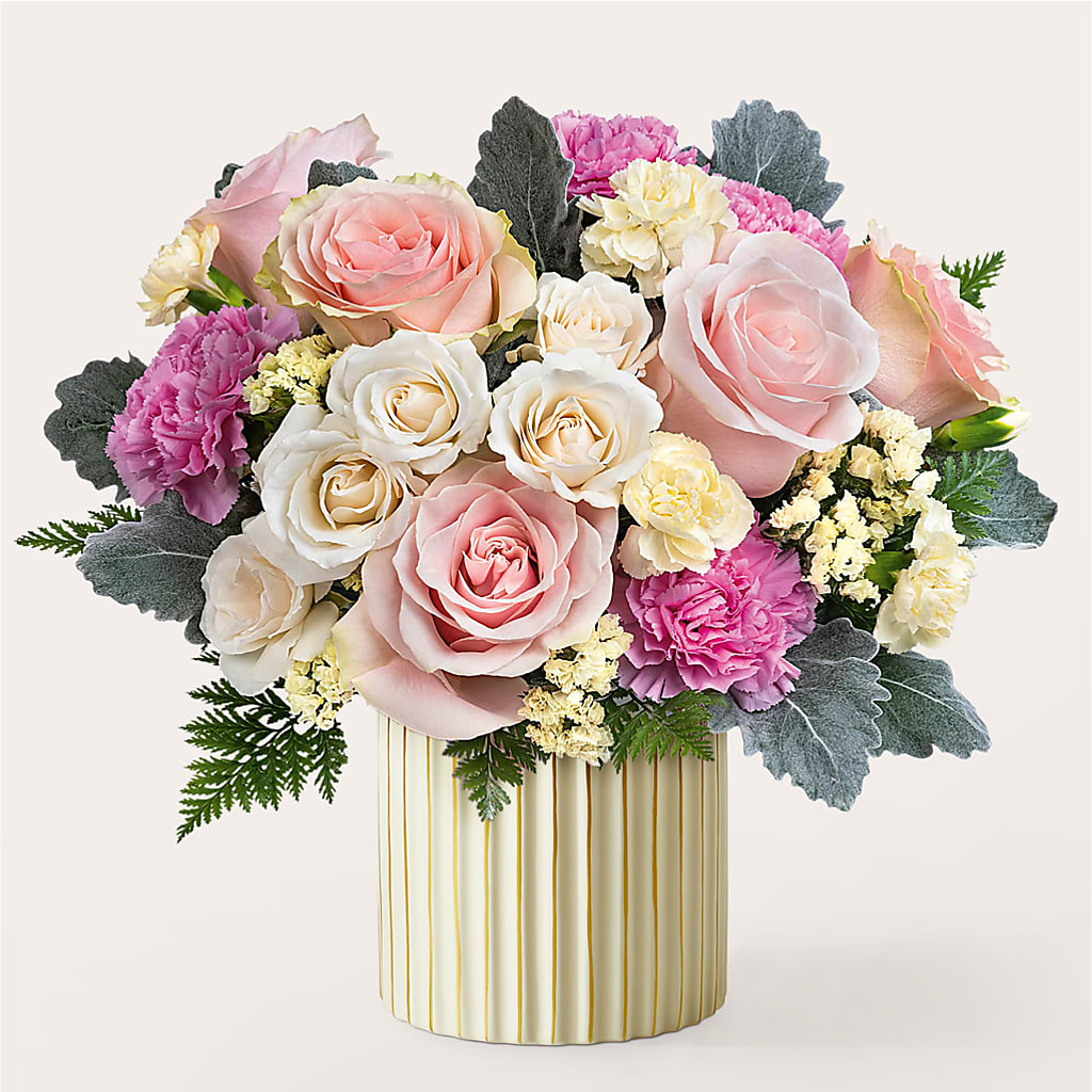Blissful Moments Bouquet with Ivory Vase – Flower Parade, Mississauga ON