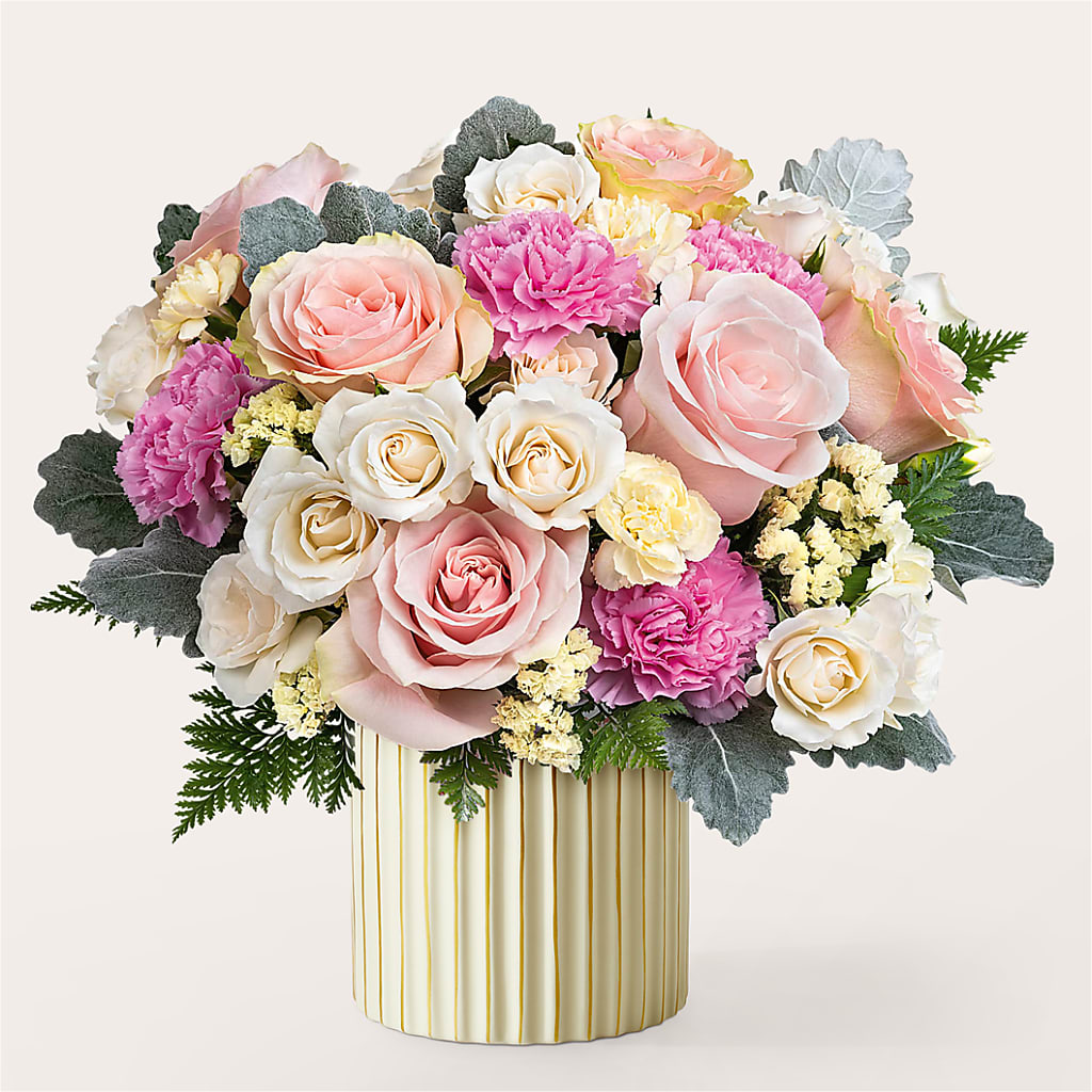 Blissful Moments Bouquet with Ivory Vase – Flower Parade, Mississauga ON