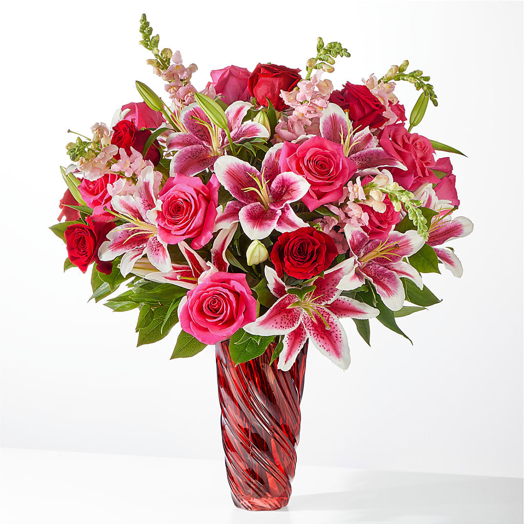 Always You Bouquet with Luxe Swirl Vase – Flower Parade, Mississauga ON