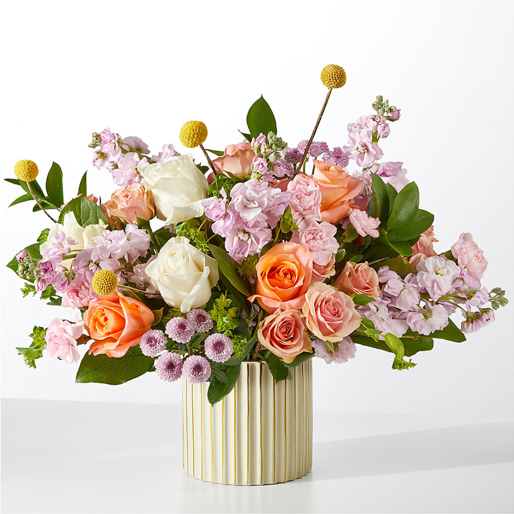 French Market Bouquet with Ivory Vase – Flower Parade, Mississauga ON