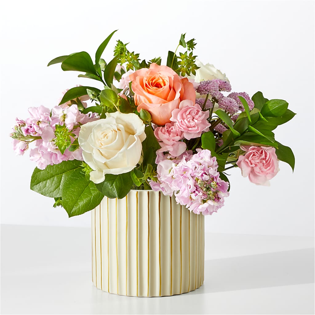 French Market Bouquet with Ivory Vase – Flower Parade, Mississauga ON