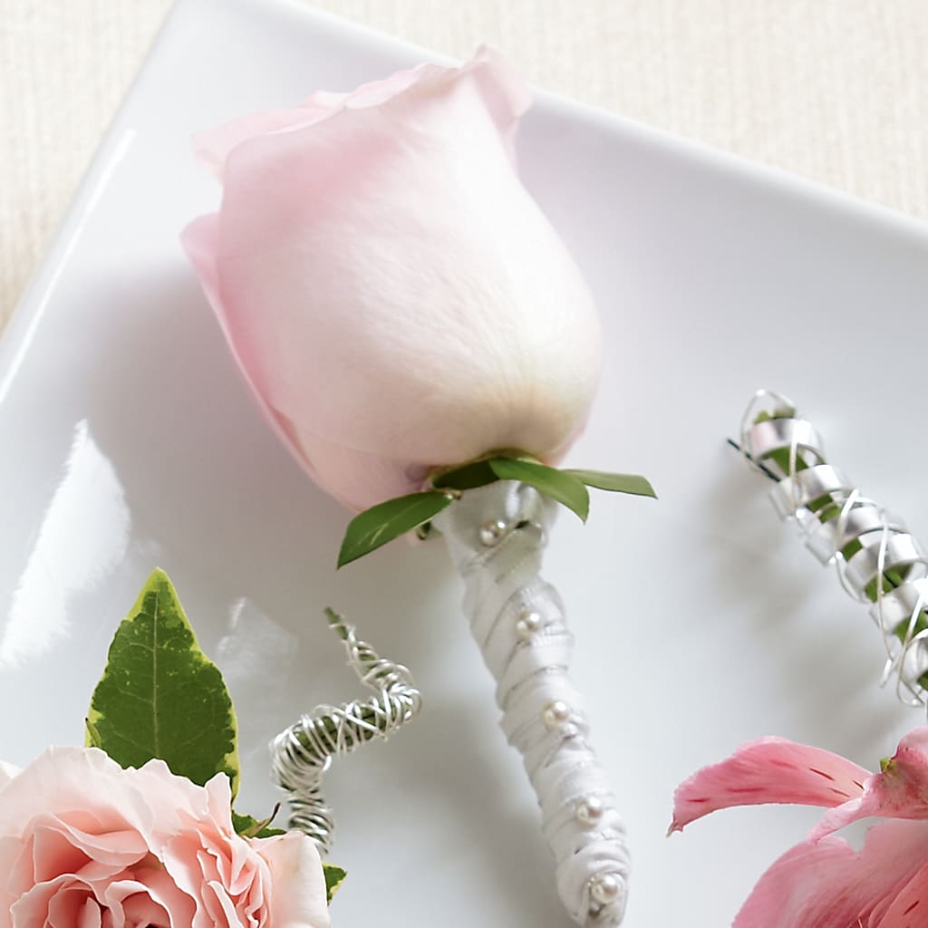 Pink Rose Boutonniere – Flower Parade, Mississauga ON