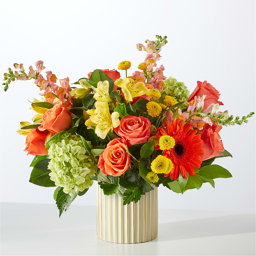 Autumn Sunshine Bouquet with Ivory Vase –  Flower Parade, Mississauga ON
