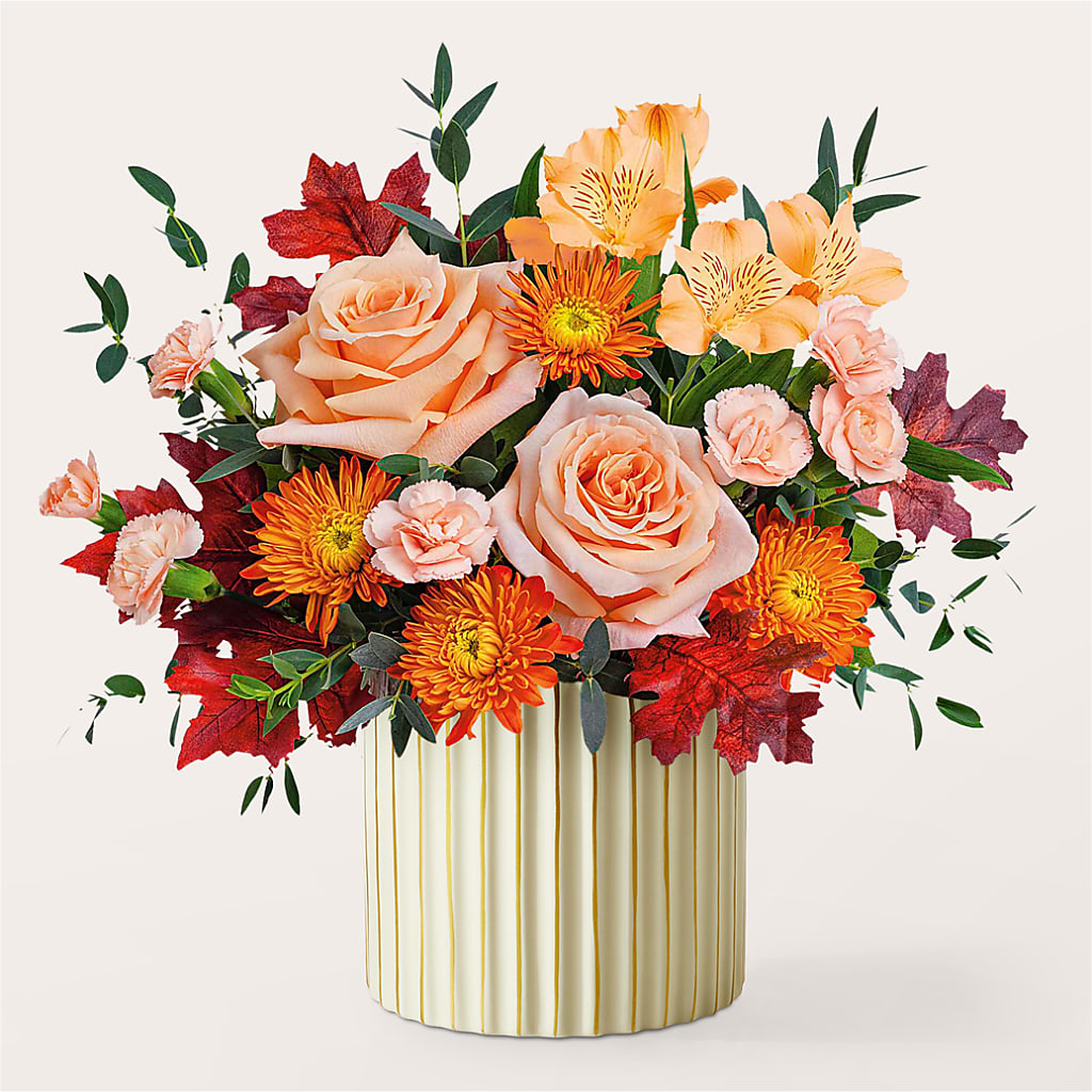 Spiced Latte Bouquet with Ivory Vase –  Flower Parade, Mississauga ON