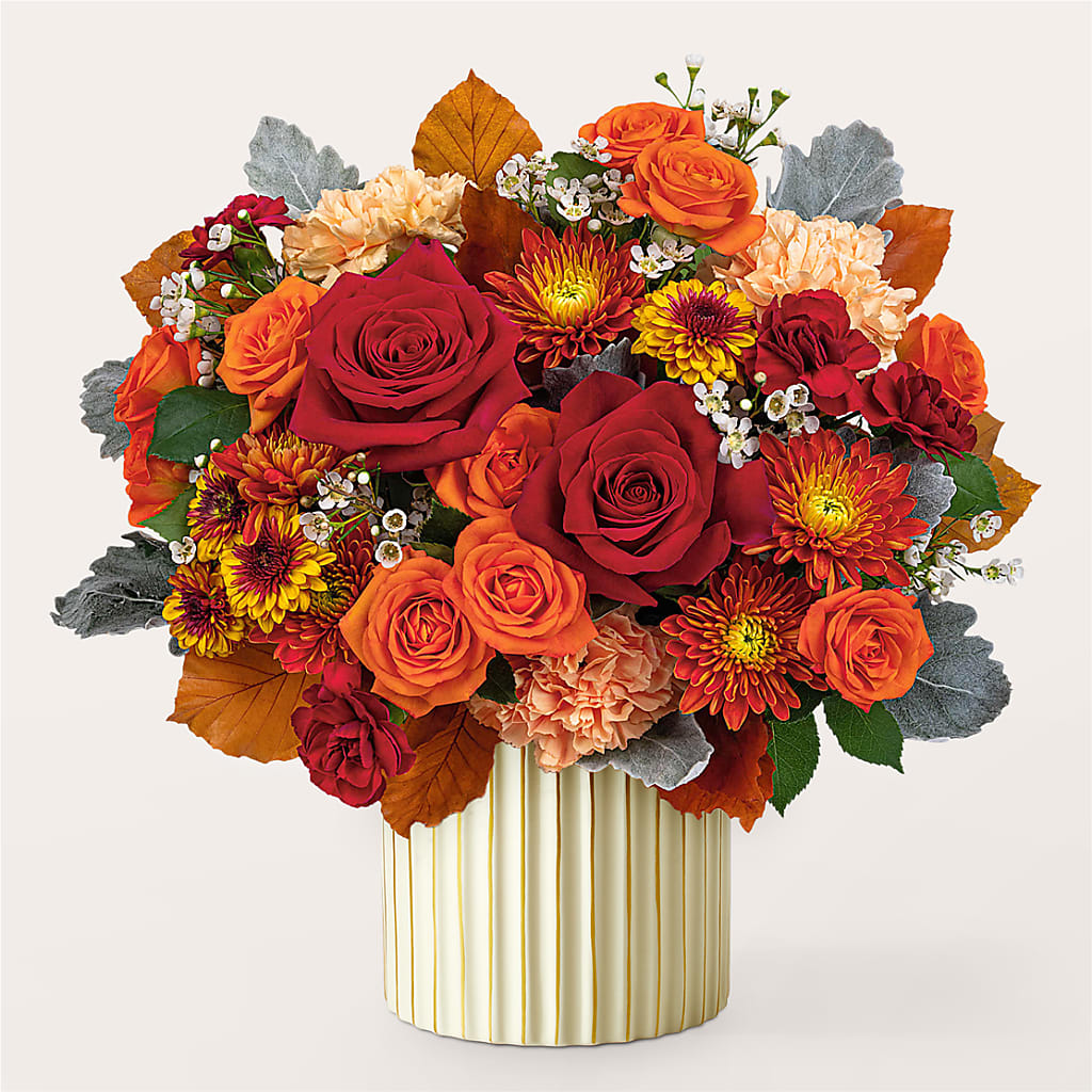Merlot Bouquet with Ivory Vase –  Flower Parade, Mississauga ON