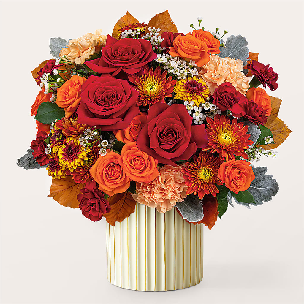Merlot Bouquet with Ivory Vase –  Flower Parade, Mississauga ON