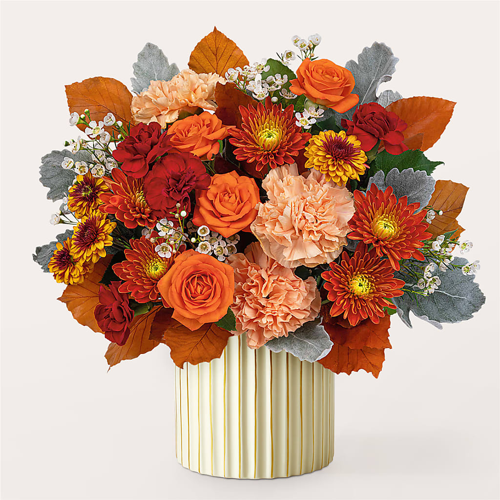 Merlot Bouquet with Ivory Vase –  Flower Parade, Mississauga ON