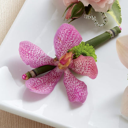 Pink Mokara Boutonniere –  Flower Parade, Mississauga ON