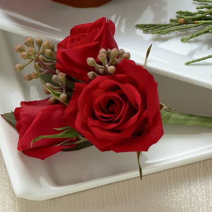 Red Spray Rose Boutonniere –  Flower Parade, Mississauga ON