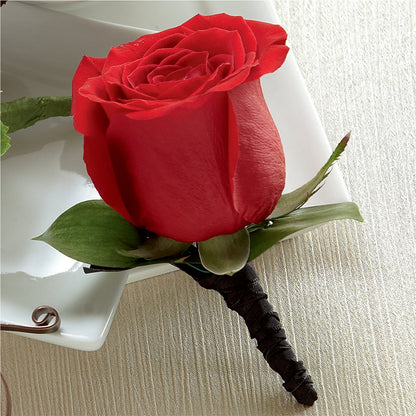 Red Rose Boutonniere –  Flower Parade, Mississauga ON